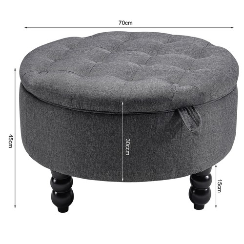 Linen padded chesterfield - linen,