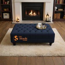 Large Velvet Footstool Ottoman