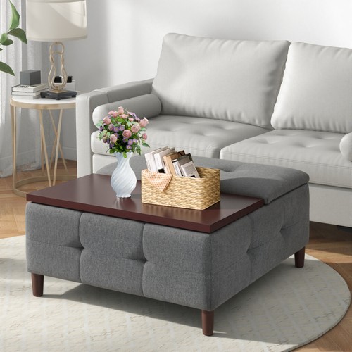 Large square storage ottoman - large,
