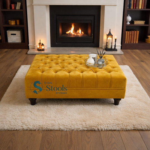 Enzo velvet footstool - velvet, ottoman