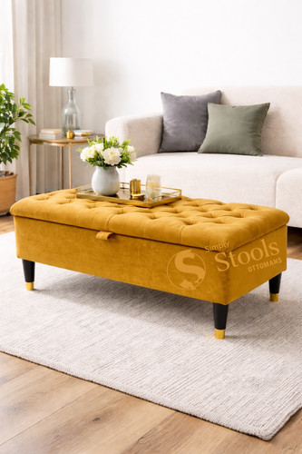 Luxury mustard velvet - luxury, ottoman