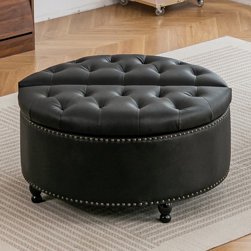 Ottoman storage footstool - pu,
