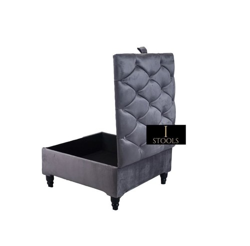 Square velvet ottoman - velvet,